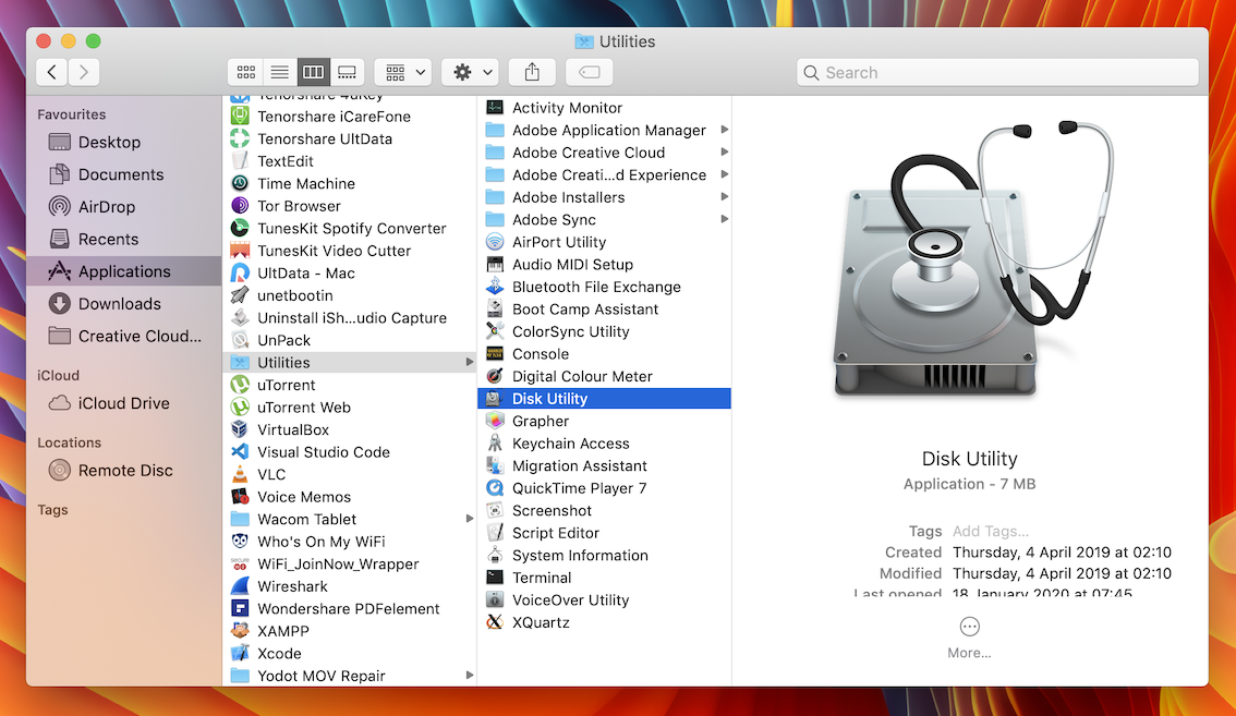 adobe application manager utilities mojave
